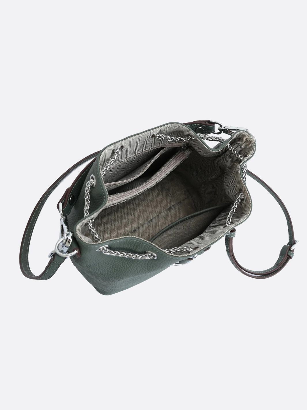 Bolso bombonera de piel granulada