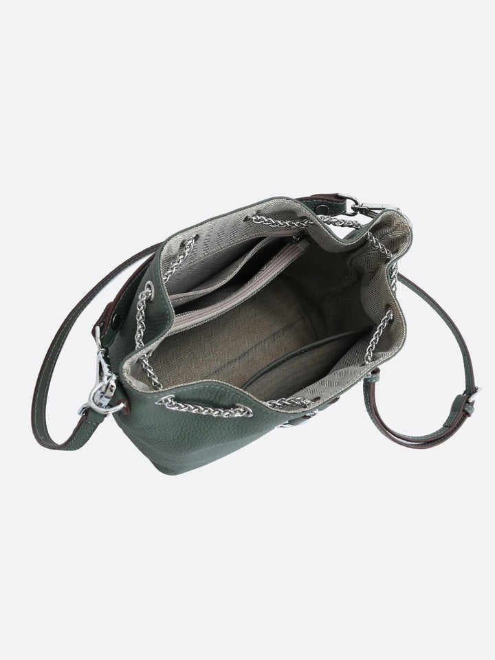 Bolso bombonera de piel granulada